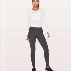 Lululemon Speed Up Tight 28” Power Luxtreme Variegated Knit Black Heathered